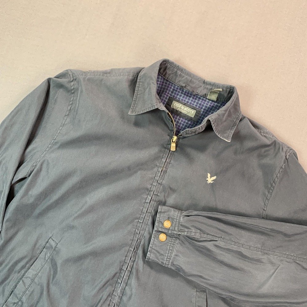 Lyle & Scott Jacket Mens MD Black Tattersall Lined Full Zip Bi Swing‎ Bomber EUC